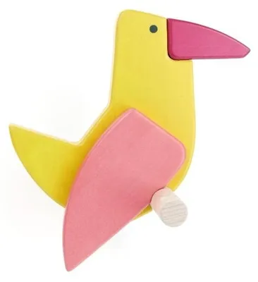 Productafbeelding van Bajo Garderobehaken Yellowbird - kleurrijke decoratie voor kinderkamers