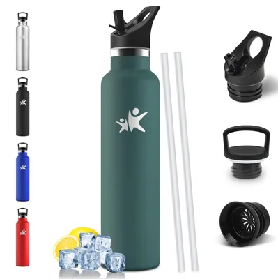 Imagen del producto de Botella de acero inoxidable Mulbijeo, 1 litro, sin BPA, botella de agua de acero inoxidable, con boquilla