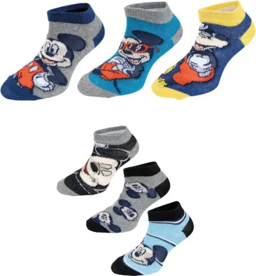 Zdjęcie produktu dla Disney Mickey Mouse 6-pack krótkie skarpetki chłopięce trampki - kolorowy / 27/30