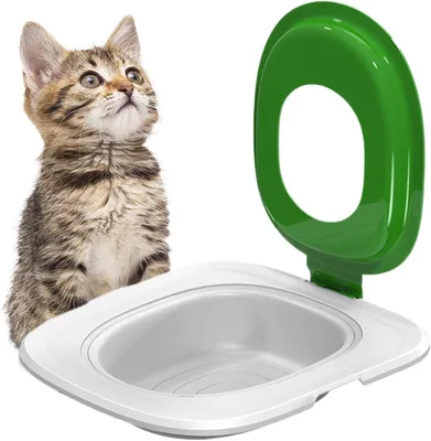 Produktbild von Katzentoilettensitz – Streutrainer und Reinigungshilfe für die Katzentoilette, wiederverwendbar