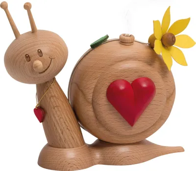 Produktbild von Drechslerei Kuhnert - Räucherfigur Sunny Herzschnecke - Größe ca. 16cm, für Räucherkerzen Größe M (Standard) - 37104