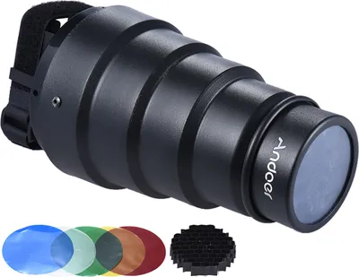 Zdjęcie produktu dla Stożkowy modyfikator światła Andoer z 50-stopniowym filtrem o strukturze plastra miodu, zamiennik do lamp błyskowych Neewer Canon Nikon Yongnuo Godox Meike Vivitar Photography On-Camera Speedlite Speedlite