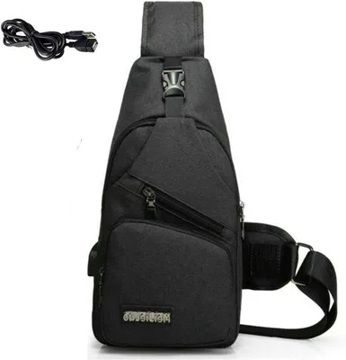 Zdjęcie produktu dla Wodoodporna torba crossbody dla mężczyzn i kobiet, regulowany pasek na ramię, kieszeń na telefon, czarna, skórzana, wielofunkcyjna