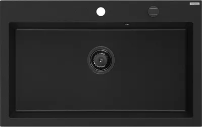 Immagine prodotto di Mexen Elix lavello in granito con 1 vasca 800 x 500 mm, nero, sifone dorato - 6527801005-77-B