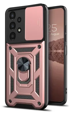 Produktbild von Armor Handyhülle für Samsung Galaxy A33 5G mit 9H Displayglas Displayschutz Kameraschutz Handy Panzer Case Cover Schutzhülle Outdoor Farbe: Rosegold