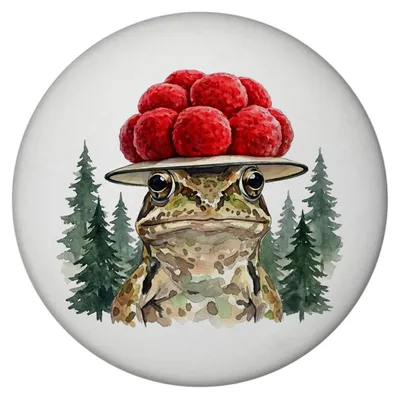 Produktbild von Grasfrosch mit Bollenhut Magnet Schwarzwald Motiv