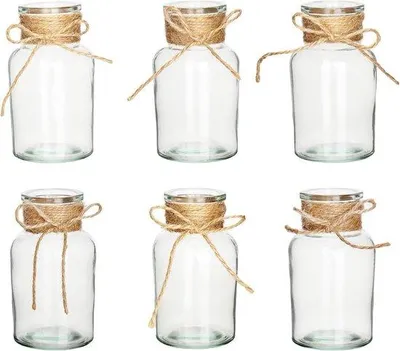 Produktbild von Famanu Glasvase Set 6 Stück – Dekorative Tischvase für Blumen