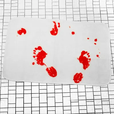 Produktbild von Blutbad Badematte Horror Duschvorleger Gruseliger Badteppich für WC & Bad - Blutiger Halloween Scherzartikel Teppich 71x51cm Waschbar