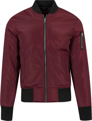 Zdjęcie produktu dla Kurtka bomberka Bunda Urban Classics w dwóch odcieniach: bordowo-czarna – rozmiar L