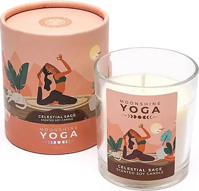 Productafbeelding van Moonshine Yoga Sojawaskaars Celestial Sage - pakket van 4 stuks - 128 g