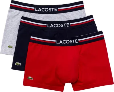 Produktbild von Lacoste Boxer Trunks (3-pack), heren boxers kort, rood, grijs en blauw