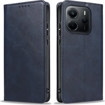 Produktbild von Handyhülle für Xiaomi Redmi Note 14 Kunstleder Flip Cover Hülle Handytasche Case Kartenfach Farbe: Blau