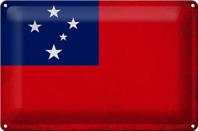 Produktbild von Blechschild Flagge Samoa 30x20cm Flag of Samoa Vintage