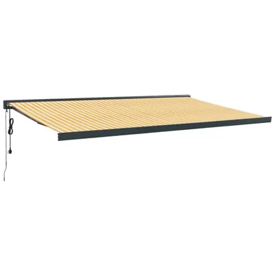 Obrázok produktu pre Zaťahovacia markíza žltá a biela 5x3 m látka a hliník