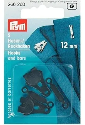 Hosen- und Rockhaken mit Stäben 12 mm, schwarz, 2 Stück