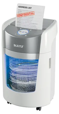 Immagine prodotto di Distruggidocumenti Leitz IQ OptiMax 350 con microtagli per una triturazione sicura