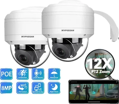 Produktbild von PTZ-Kamera, 8MP Auflösung, 12X optischer Zoom, 2Stück 4K POE PTZ
