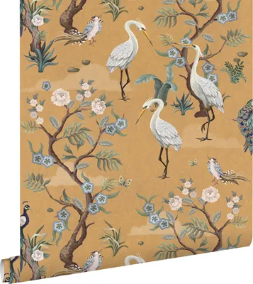 Produktbild von ESTAhome Tapete Kraniche Ockergelb 50 x 900 cm