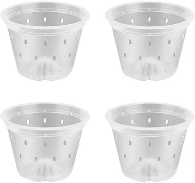 Image de Lot de 4 pots de fleurs en plastique, 130 mm