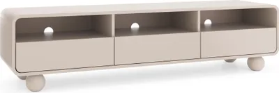 Obrázok produktu pre Komoda, TV skrinka KAMLOOPS - Kašmír - zaoblená - 3 zásuvky - šírka 180 cm, výška 44 cm, hĺbka 39 cm