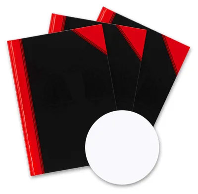 Produktbild von Bantex Notizbuch A4 blanko, Hardcover, 192 Seiten, schwarz, 3er-Pack