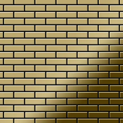 Produktbild von Mosaik Fliese massiv Metall Titan hochglänzend gold 1,6mm stark PK-Ti-GM