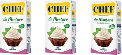 Produktbild von 3x chef Panna da montare glutenfrei süße Sahne cremee zum Nachtisch 500ml