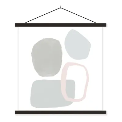 Produktbild von MuchoWow® Textilposter Linienkunst - Abstrakt - Pastell 40x40 cm mit schwarzem Rahmen - Fotos
