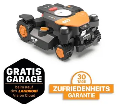 Produktbild von Mähroboter WORX WR344E 20V Landroid Vision Cloud L4000 22cm/800m², ohne Begrenzungsdraht, AI-Rasenmäher Roboter, Allrad,