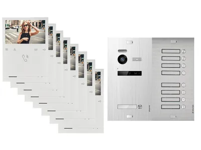 Produktbild von BALTER EVO QUICK Video Türsprechanlage Silber Set für 9-Familienhaus 9x 4,3" Monitor