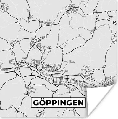 Produktbild von MuchoWow® Poster Karte - Deutschland - Göppingen - Stadtplan 75x75 cm - Wand Dekoration