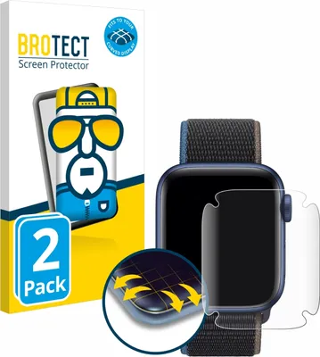Produktbild von 2x BROTECT Fullscreen Schutzfolie für Apple Watch Series 6 / SE (40 mm) Displayschutz Folie Fullcover Klar Transparent