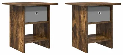 Zdjęcie produktu dla Stolik nocny z szufladą 2 pcs Dąb wędzony 41 x 40 x 45 cm
