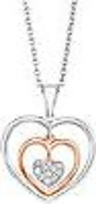 Produktbild von s.Oliver Damen Halskette mit Herzanhänger bicolor und Zirkoniasteinen