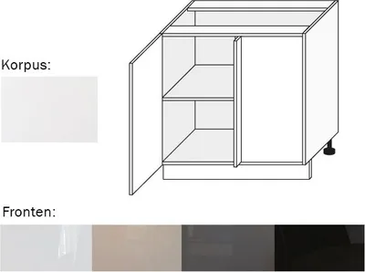 Produktbild von Eck-Verbingungsschrank (EST-DE13U/90) 90cm perlweiß matt Acryl Frontfarbe wählbar