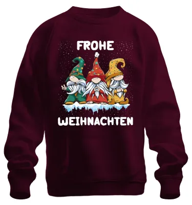 Produktbild von Frohe Weihnachten Gnome Wichtel Schweden - Weihnachten Sweatshirt Pullover, Burgundy, XXL