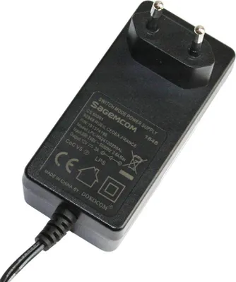 Zdjęcie produktu dla Zasilacz Ładowarka DC 12V 2A 24W Sagemcom LPL 5.5/2.5 kabel 2m