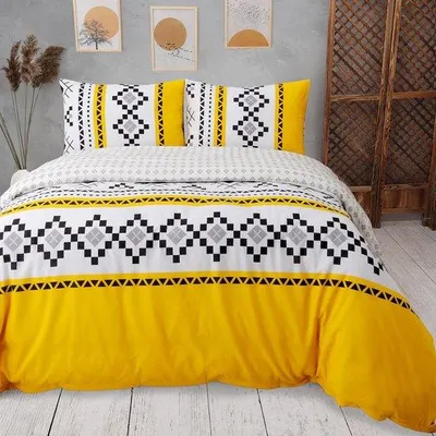 Produktbild von Famanu Bettwäsche Set 240x220 atmungsaktiv - gelb