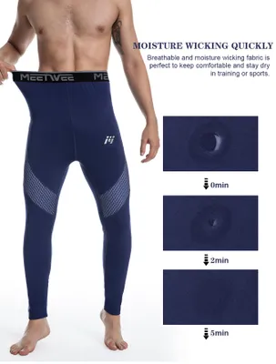 Produktbild von Thermounterwäsche Unterhose, Funktions Herren Funktionswäsche Skiunterwäsche Winter Suit Ski Thermo-Unterwäsche Thermowäsche Leggings-A-Blau-XXL