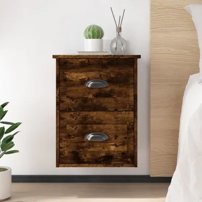 Obrázek produktu pro vidaXL Nástěnný noční stolek Smoked Oak 41,5x36x53 cm