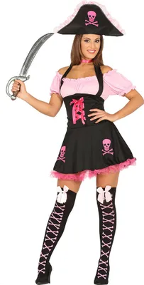 Produktbild von y Piratin mit pink und rosa  Kleid für Damen in Gr. S - L, Größe:M