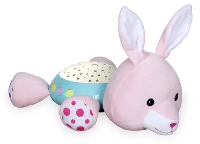 Image de Lorelli Veilleuse Peluche Projecteur de lumière étoilée Chansons pour dormir Bruits de la nature en rose