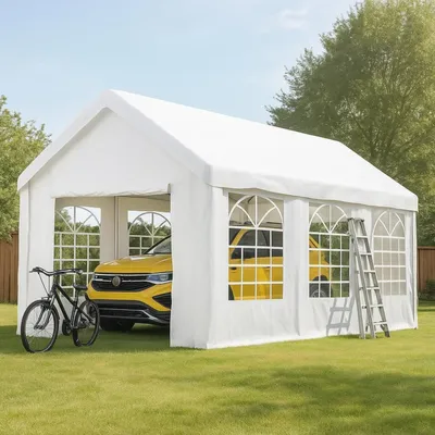 Obrázok produktu pre Garáž, model Zelt, 3x6 metrov, oceľová konštrukcia, odolná plachta, odolná voči poveternostným vplyvom, rozmer 598x299x283 cm