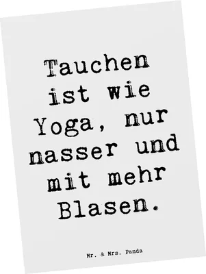 Produktbild von Mr. & Mrs. Panda Postkarte Spruch Tauchen Yoga - Weiß - Geschenk, körperliche Fitness, Sportler Geschenke, Sport, Postkarten, Teamsport, Tauchermaske, Meditation