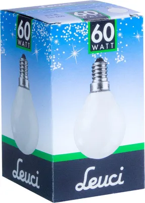 Produktbild von Leuci Lustre Frost. E14 GlÃ1/4hlampe, Tropfenform, matt, 780 lm, 60 Watt
