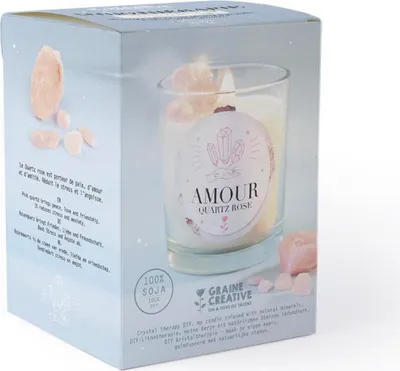 Image de Kit Diy Bougie Lithotherapie Quartz Rose - Graine Creative