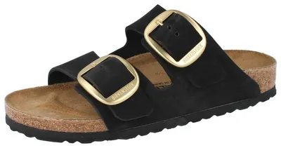 Produktbild von BIRKENSTOCK Arizona Damen Pantolette schwarz Nubukleder schmale Weite - Größe: 42