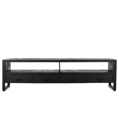 Produktbild von TV-Lowboard Britt aus Mangoholz 220cm - Schwarz