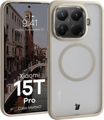 Produktbild von Handyhülle mit Magnetring für Xiaomi 15T Pro, Bizon Case MatteO, Getönt-Beige