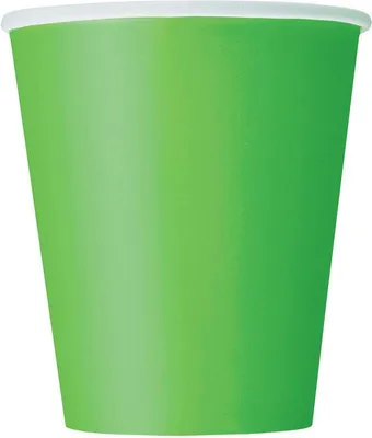 Produktbild von 14 grüne Pappbecher mit 266 ml Fassungsvermögen, Höhe 22,86 cm, Ø 8,26 cm